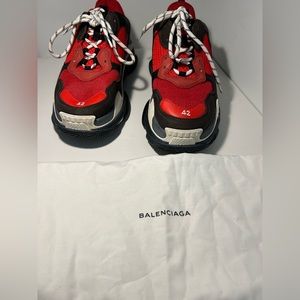 Balenciaga Triple S Trainer Red Black Bred Speed Flat
